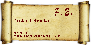 Pisky Egberta névjegykártya